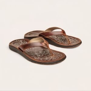 Olukai Paniolo Hawaiian Ranch Style Sandals Full Grain Leather, All-Day